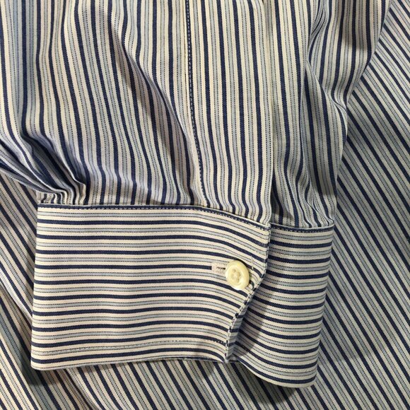 Brooks Brothers 1818 Mens Size 17-33 Non-Iron Shirt 100% Cotton Blue Stripe - Picture 3 of 9